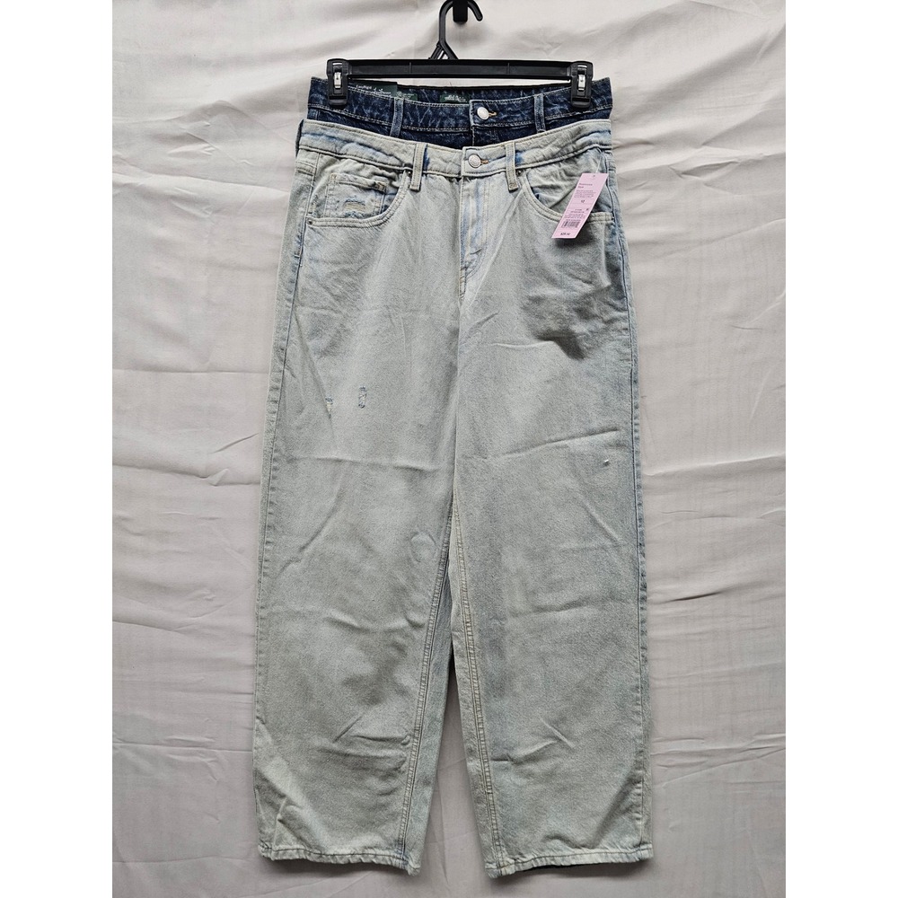 Wild Fable Womens Relaxed Straight Mid Rise Jeans Light Wash Size 10